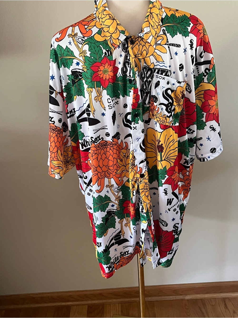 Chicago White Sox Hawaiian Shirt Mens Extra Large Button Up Multicolor Floral